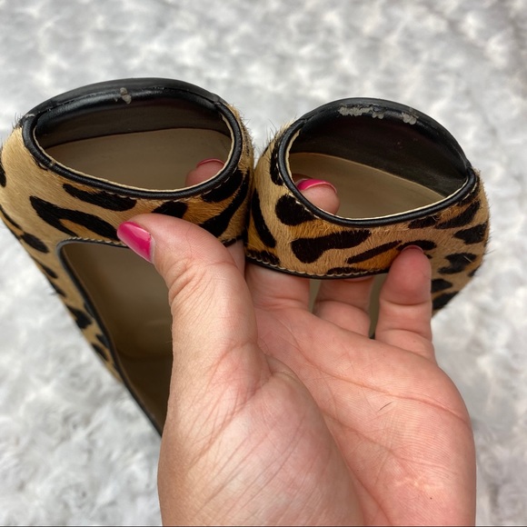 COPY - Calvin Klein Bree Calf Hair Leopard Peep Toe Wedge - Picture 4 of 8